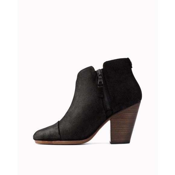 NIB Auth rag & bone black suede leather Margot booties boots 11 - Picture 3 of 10